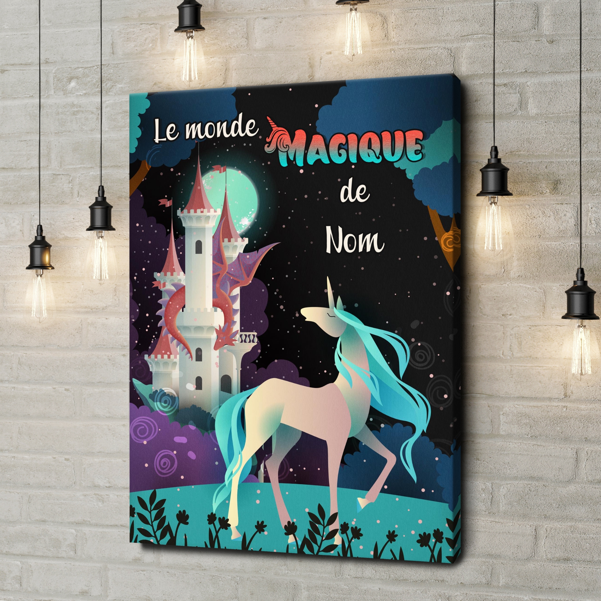 Toile Cadeau Le monde magique des licornes