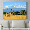 Murale personnalisée Girafes devant le Kilimandjaro