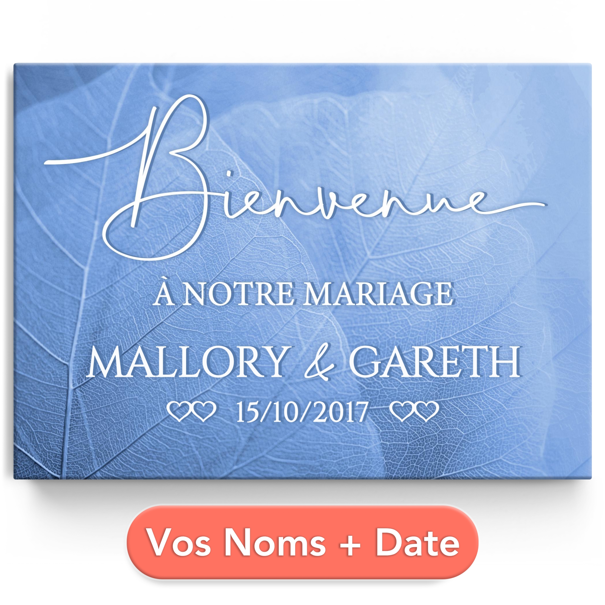Toile personnalisée Plaque de mariage avec nom
