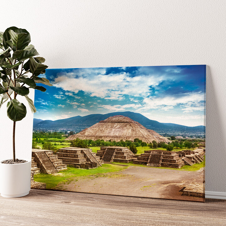 Impression sur toile personnalisée Pyramides de Teotihuacán au Mexique