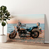 Impression sur toile personnalisée Moto sur la plage