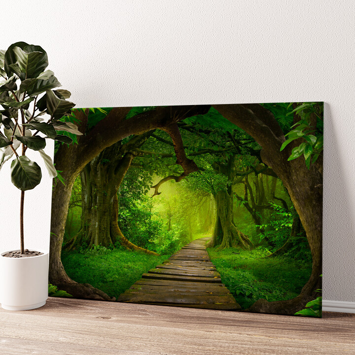 Impression sur toile personnalisée Forêt tropicale fantaisiste