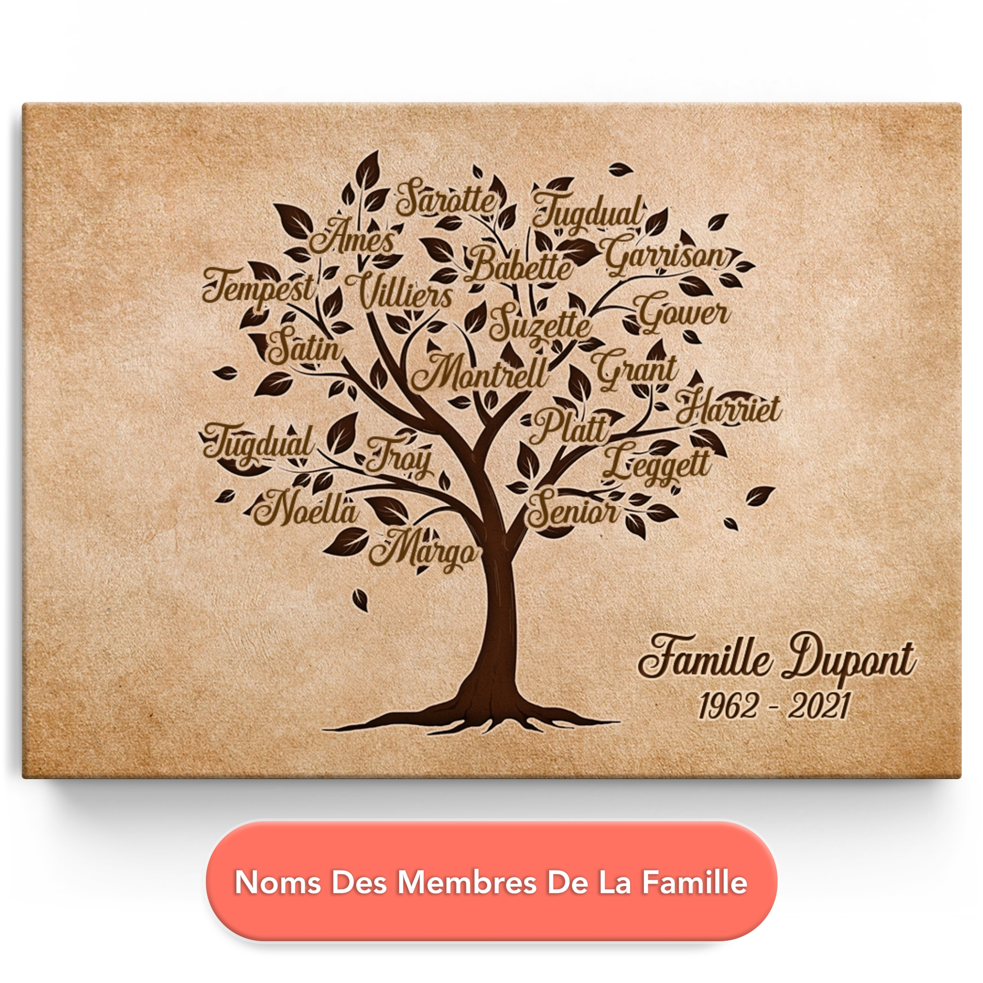 Famille - Cadeau Personnalisé  Toile pour Famille - Vive La Mode