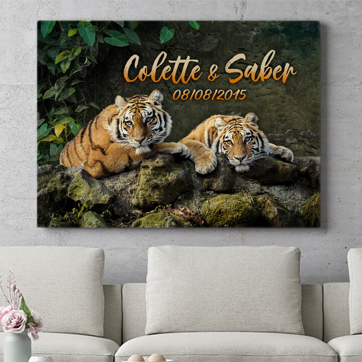 Murale personnalisée Couple de tigres