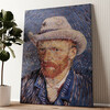 Impression sur toile personnalisée Autoportrait avec chapeau en feutre gris