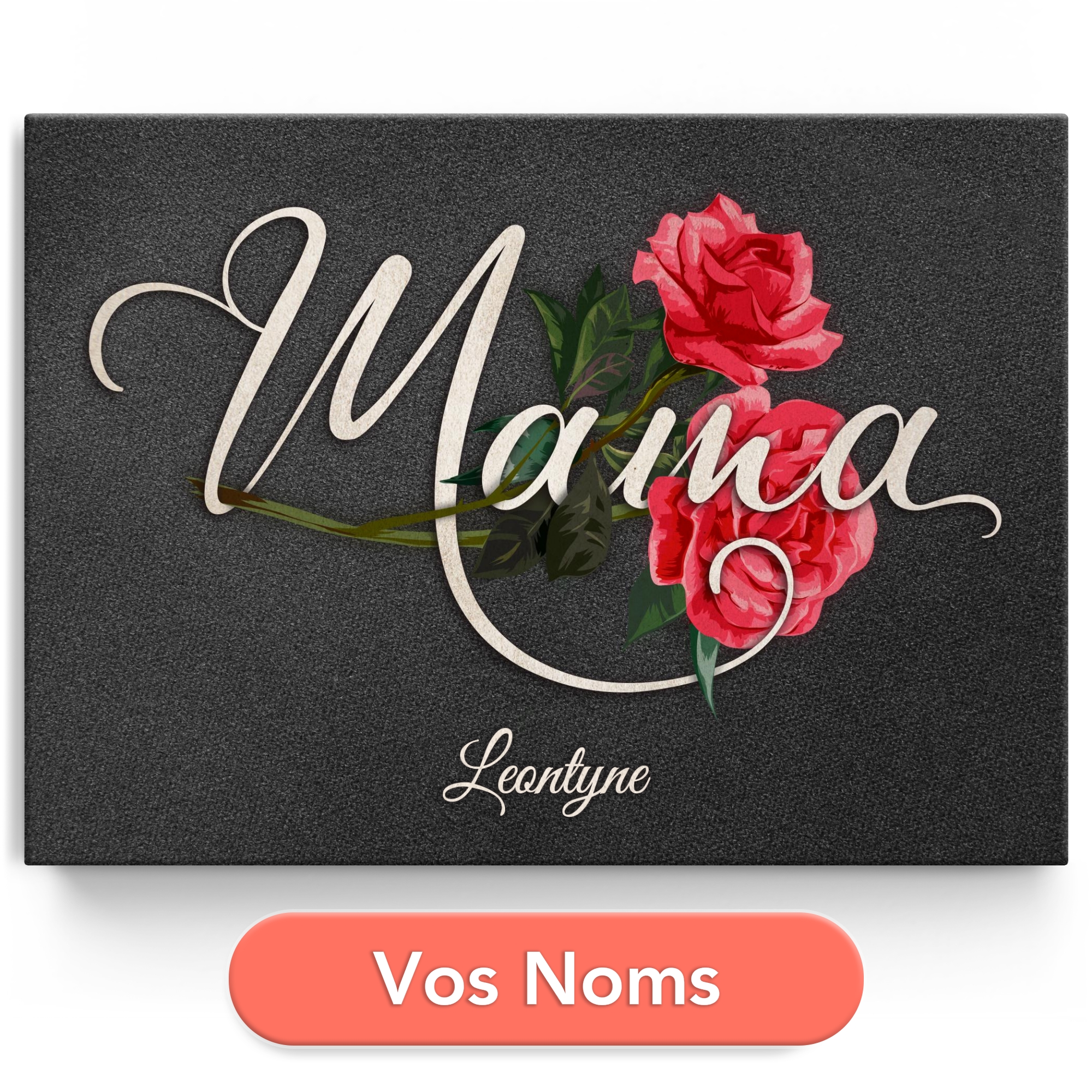 Toile personnalisée Des roses pour maman