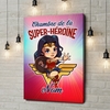 Toile Cadeau Super-héroïne avec un bouclier