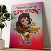 Impression sur toile personnalisée Super-héroïne avec un bouclier