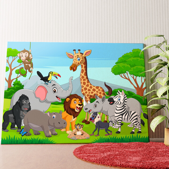 Dessin animé d'animaux Murale personnalisée