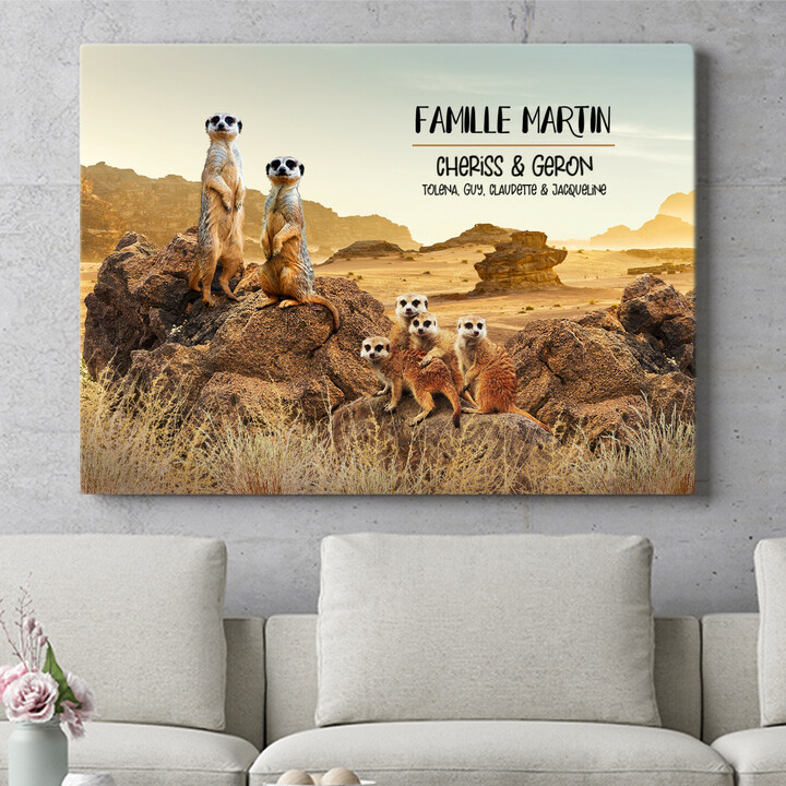 Murale personnalisée Famille de suricates