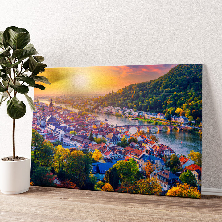 Impression sur toile personnalisée Le Heidelberg Skyline