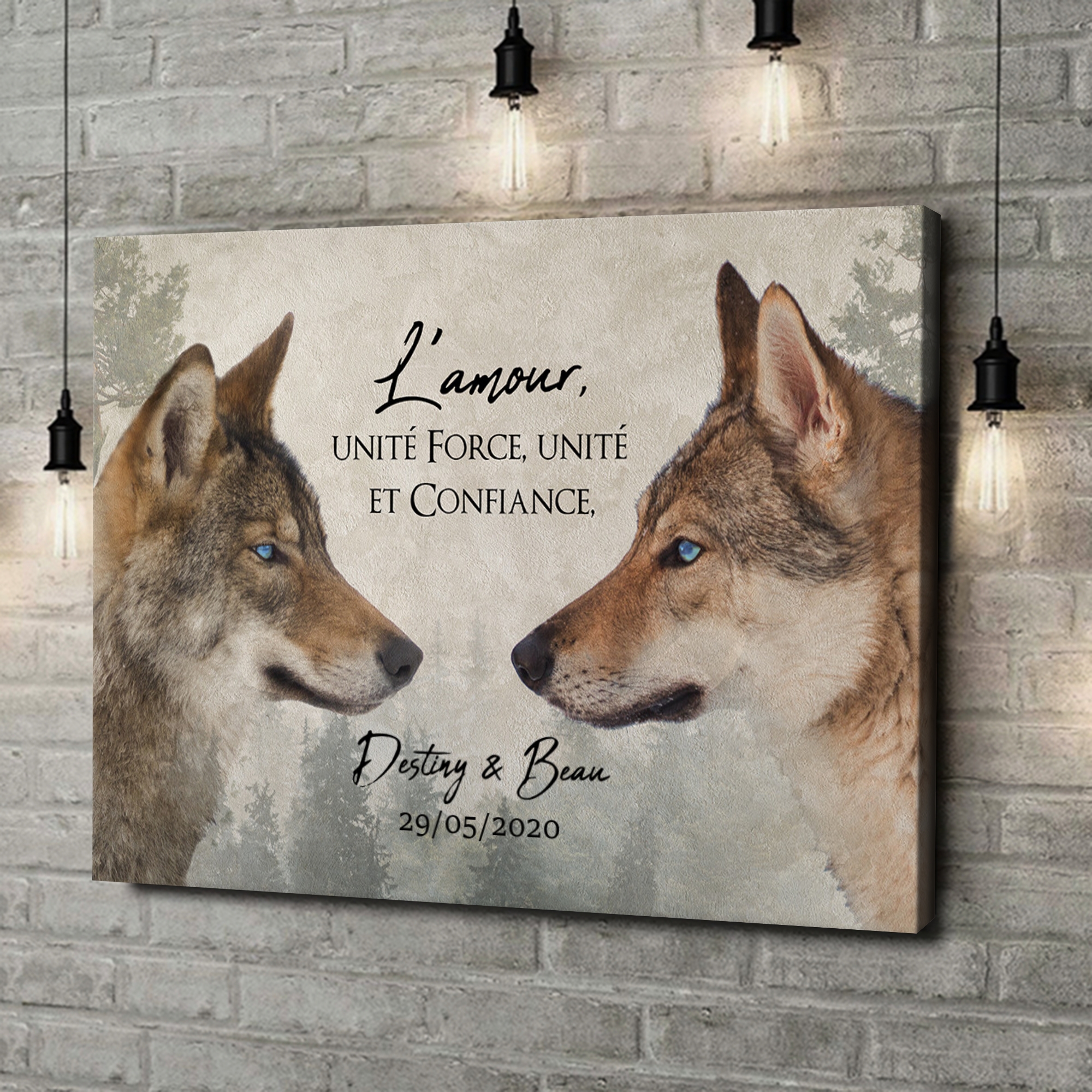 Toile Cadeau L'amour des loups