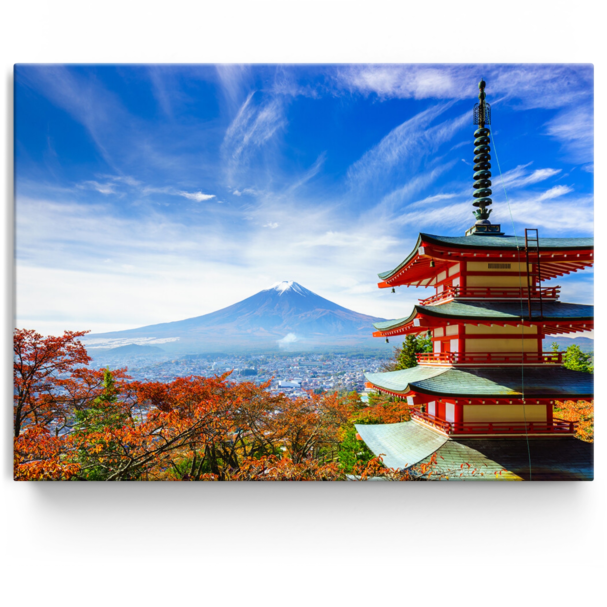 Toile personnalisée La pagode de Fujiyoshida Japon