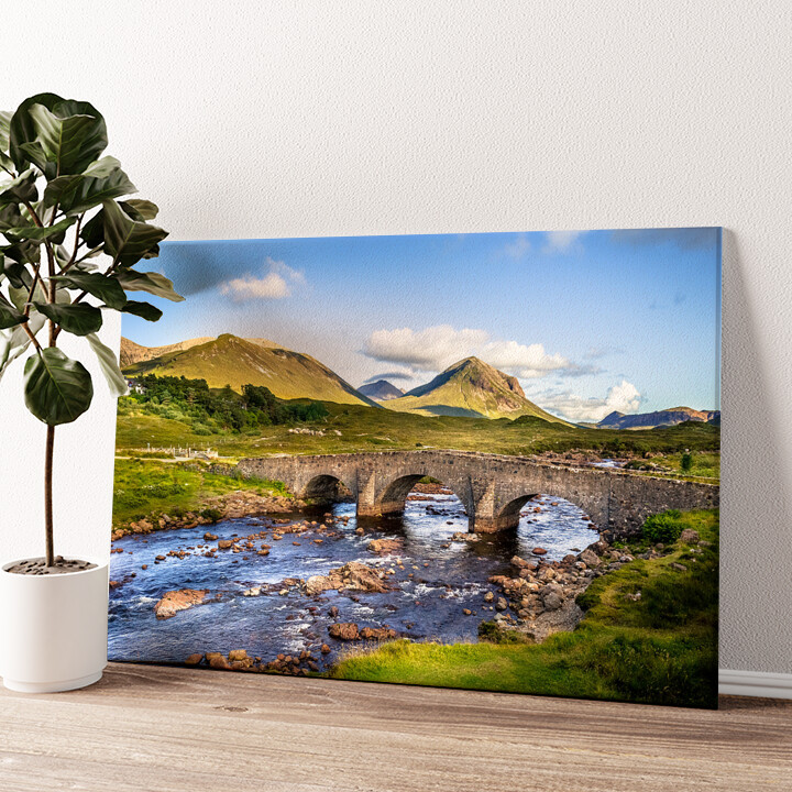 Impression sur toile personnalisée Pont en pierre naturelle en Écosse