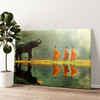 Impression sur toile personnalisée Des moines avec un éléphant