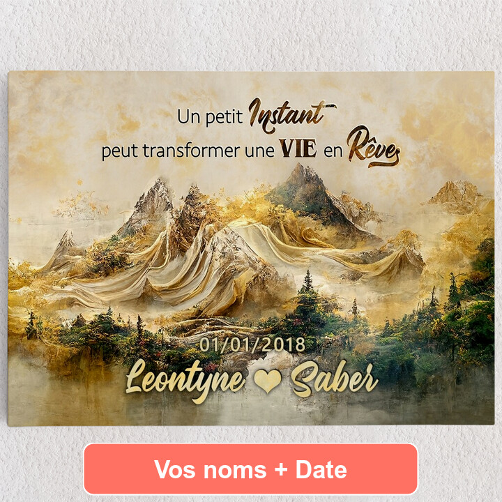 Toile personnalisée La vie s'est transformée en rêve
