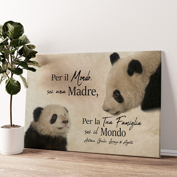 Stampa personalizzata su tela Mamma Panda