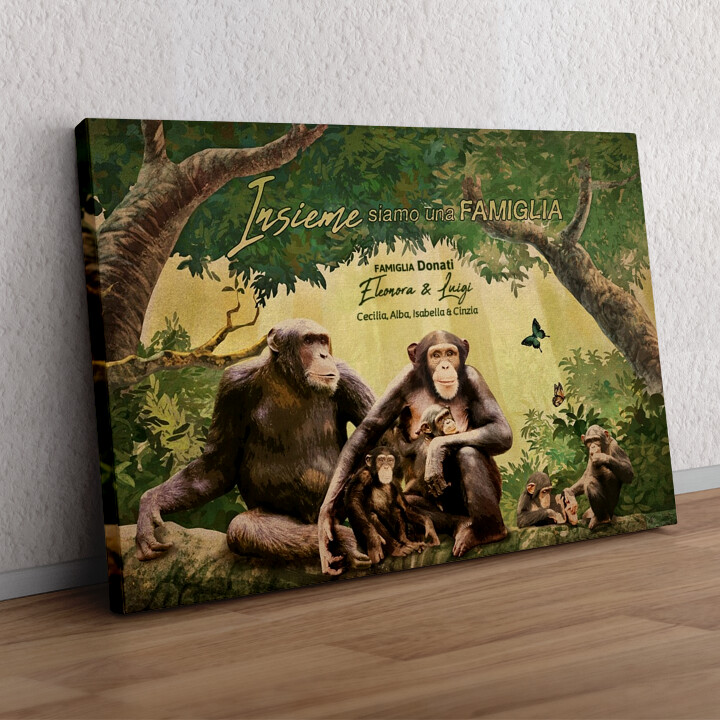 Regalo personalizzato Famiglia di scimmie