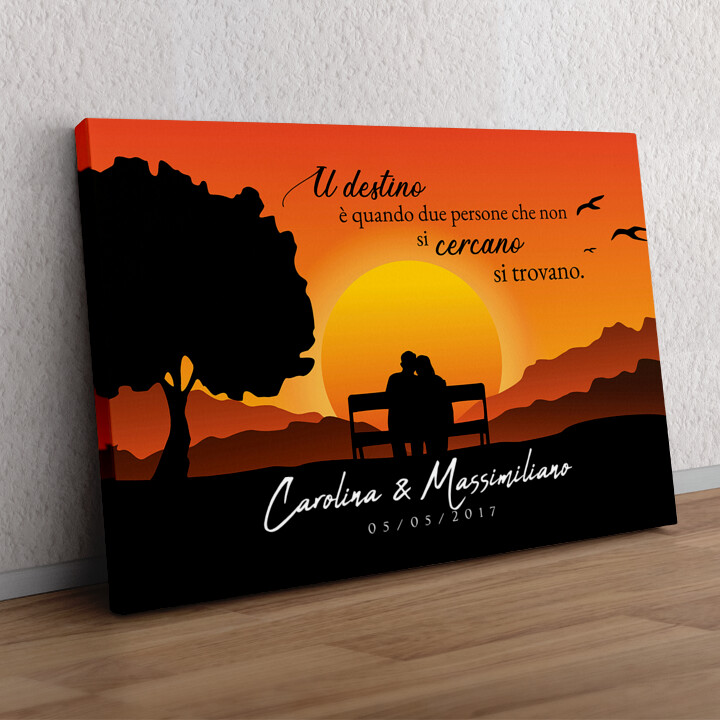 Regalo personalizzato Panchina al tramonto