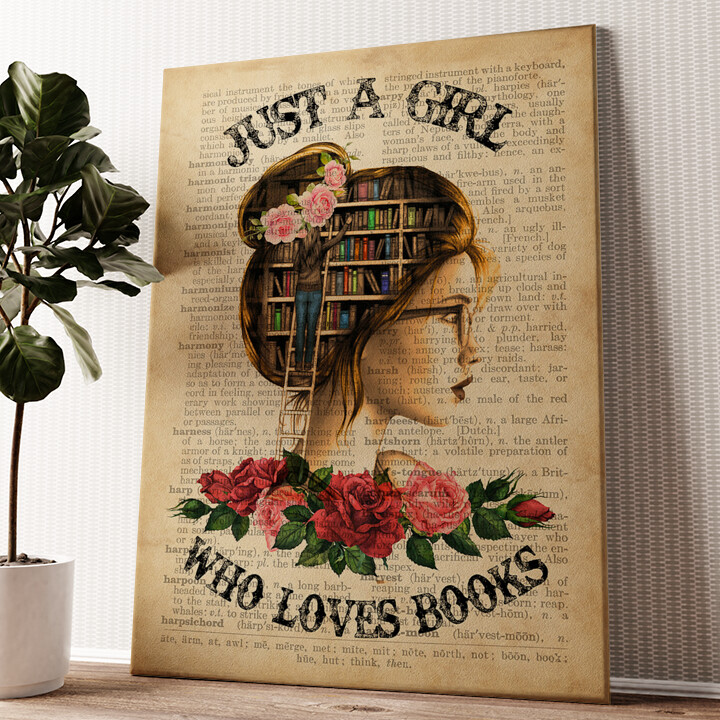 Stampa personalizzata su tela La ragazza che ama i libri