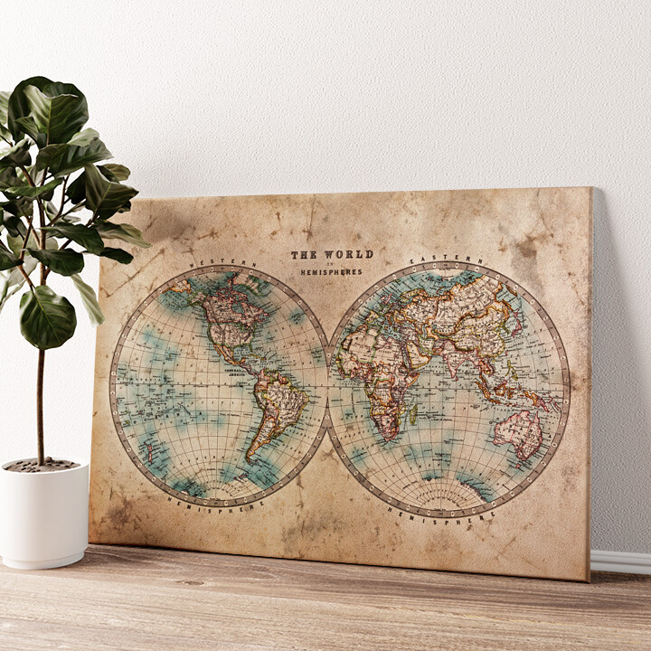 Stampa personalizzata su tela Mappa del mondo