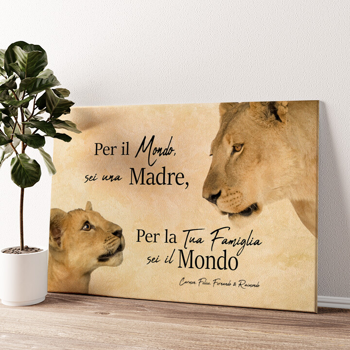 Stampa personalizzata su tela Madre leonessa 2 (formato orizzontale)