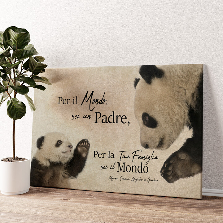 Stampa personalizzata su tela Papà Panda