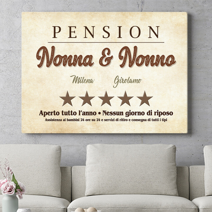Tela personalizzata Pensione Nonna & Nonno