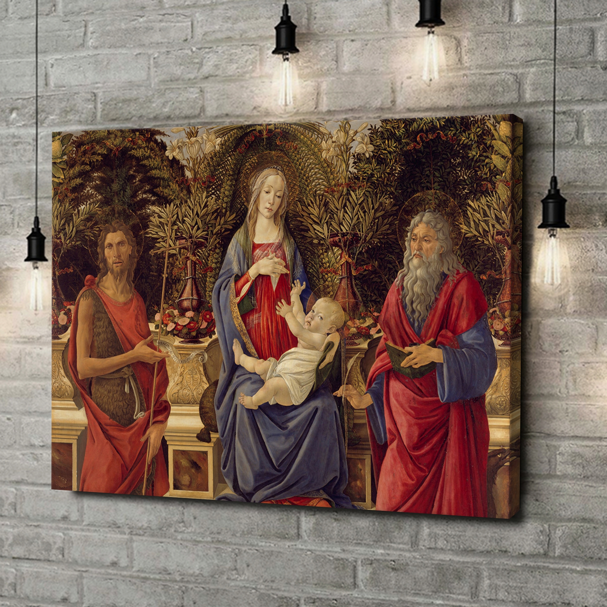 Tela Regalo La Madonna col Bambino in trono tra i santi Giovanni Battista e Sebastiano