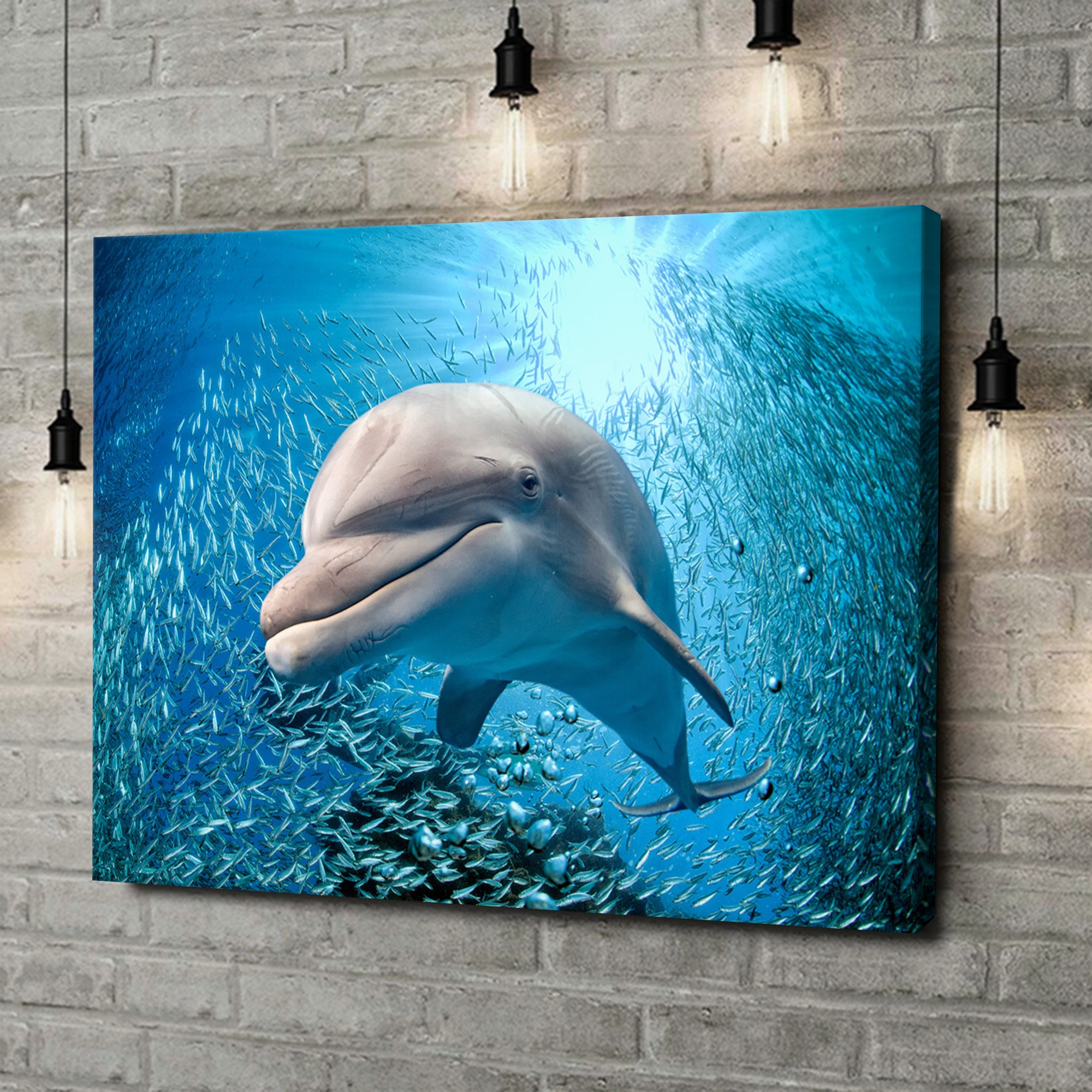 Canvas Cadeau Dolfijn in de zee