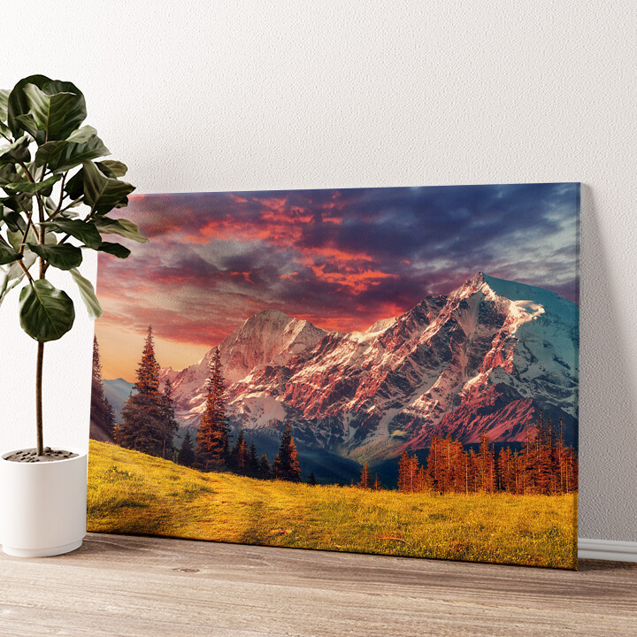 Gepersonaliseerde canvas print Berglandschap Alpen
