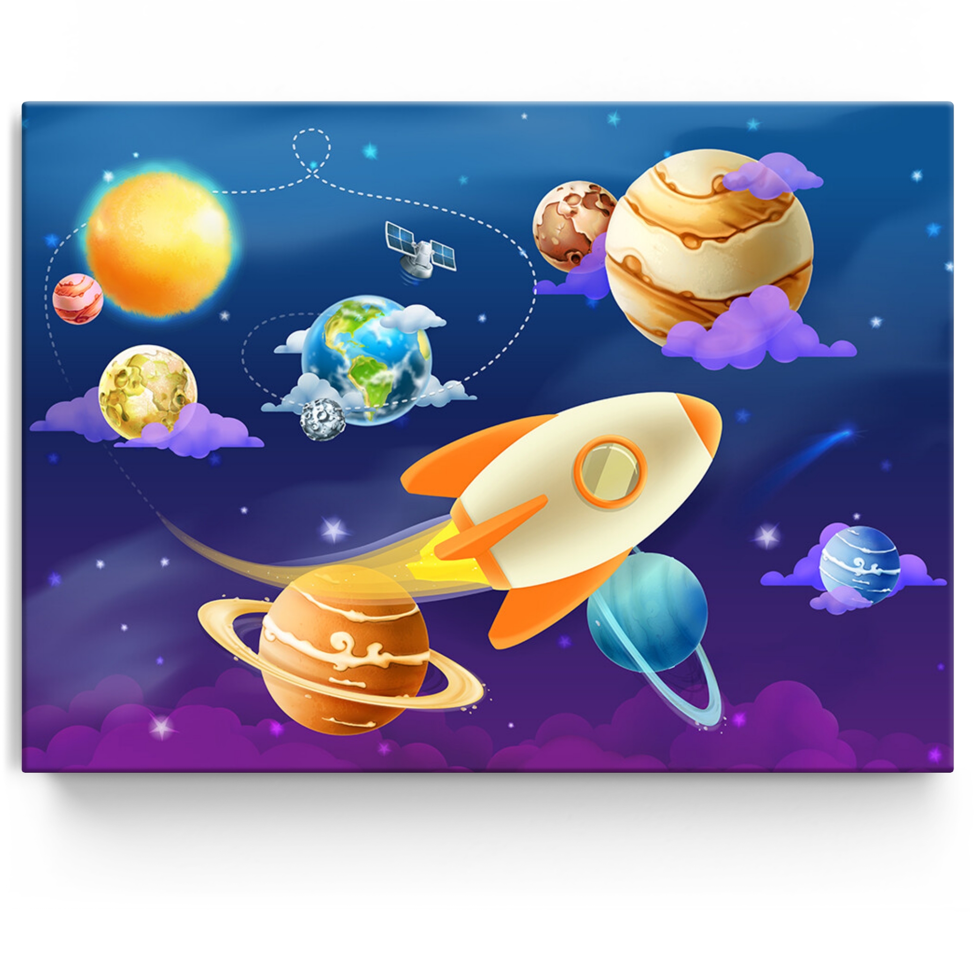 Gepersonaliseerde Canvas Cartoon planetenstelsel