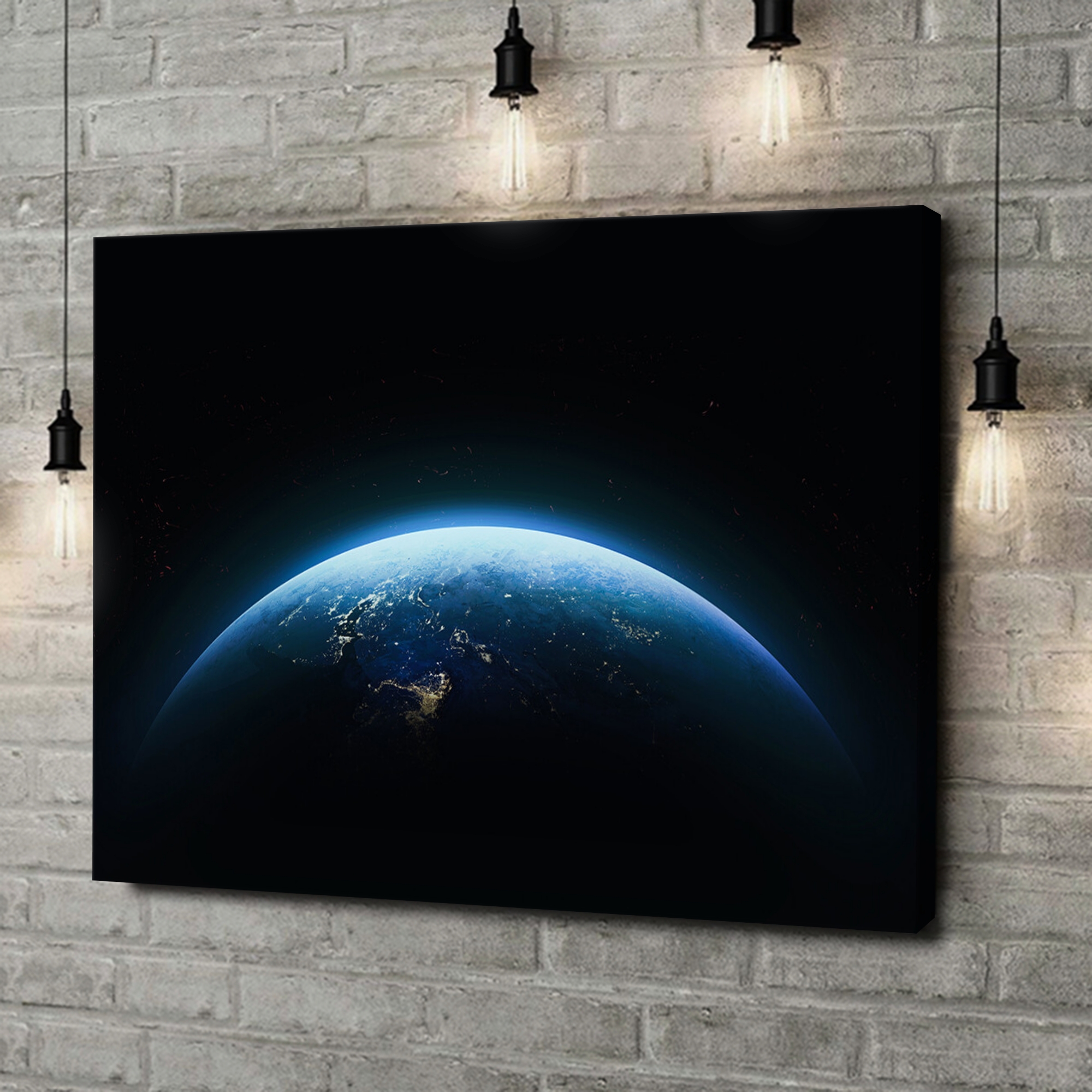 Canvas Cadeau Aarde in de nacht