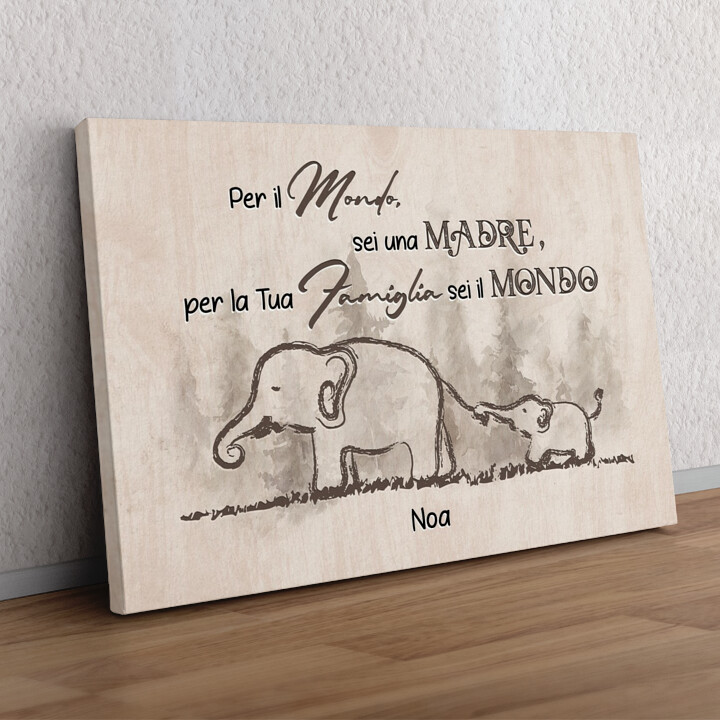 Personaliseerbaar cadeau Mama olifant
