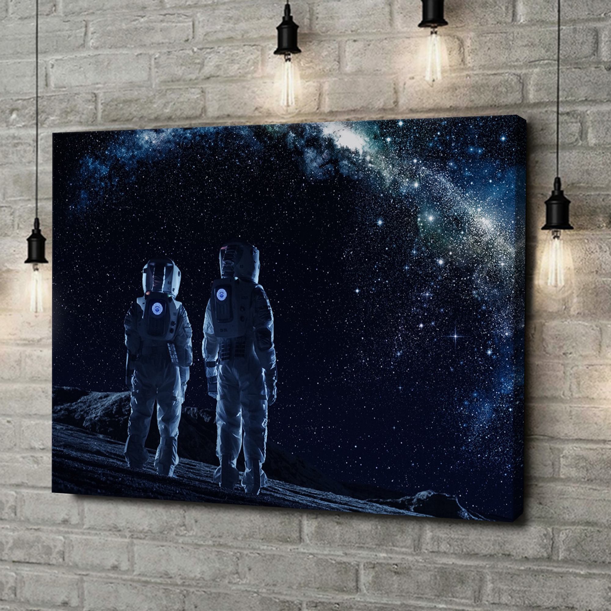 Canvas Cadeau Twee astronauten