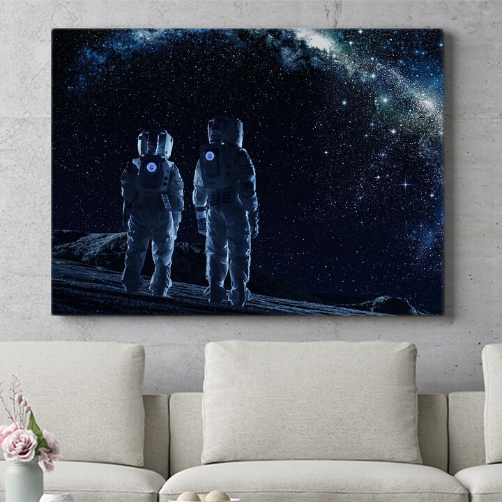 Gepersonaliseerde muurschildering Twee astronauten