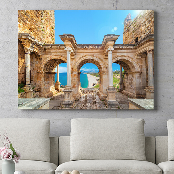Gepersonaliseerde muurschildering Hadrianuspoort Antalya