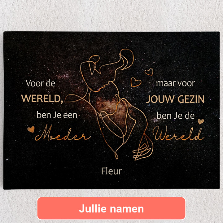 Gepersonaliseerde Canvas Mama lijn kunst