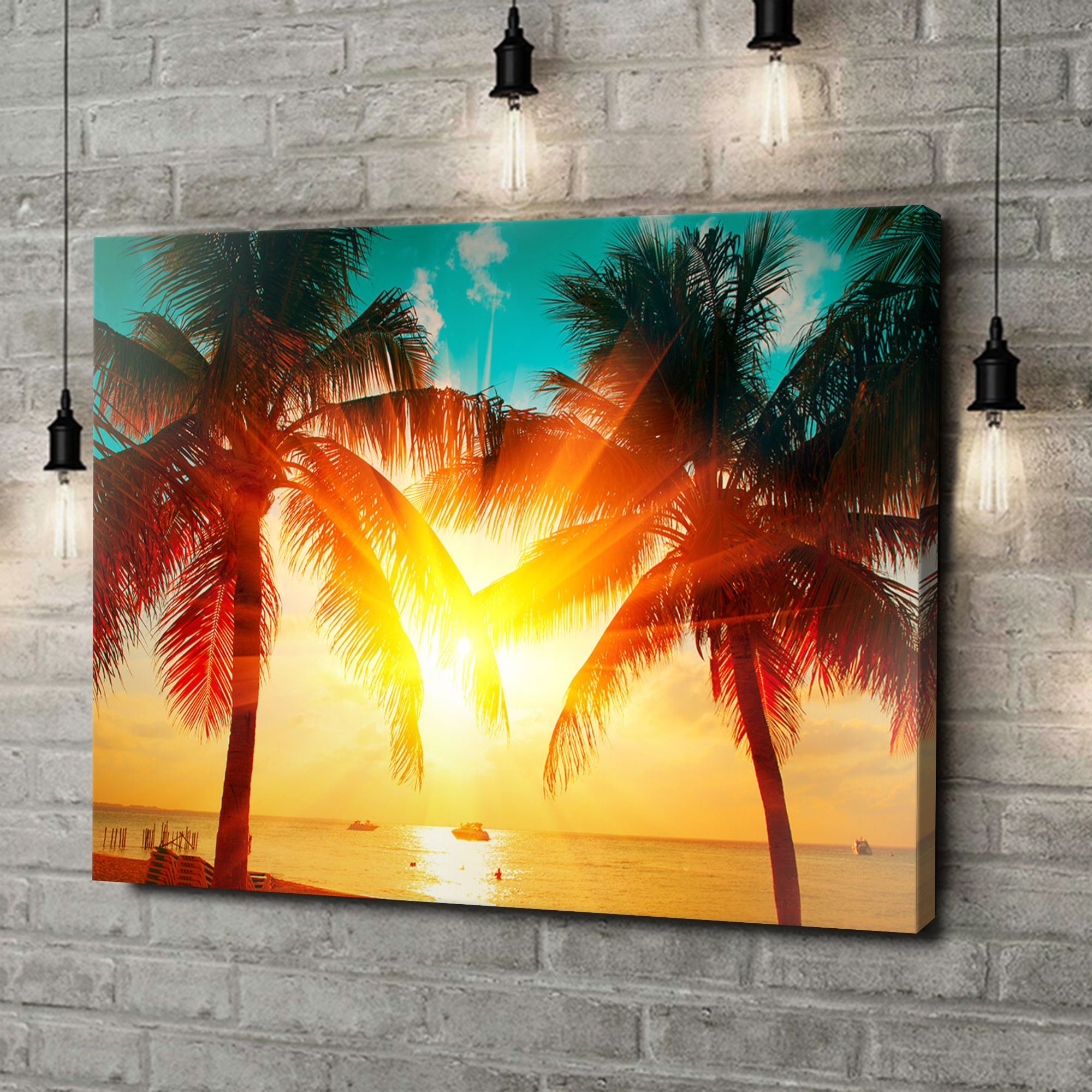 Canvas Cadeau Palmbomen in het Caribisch gebied