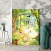Gepersonaliseerde muurschildering Teddybeer in het bos