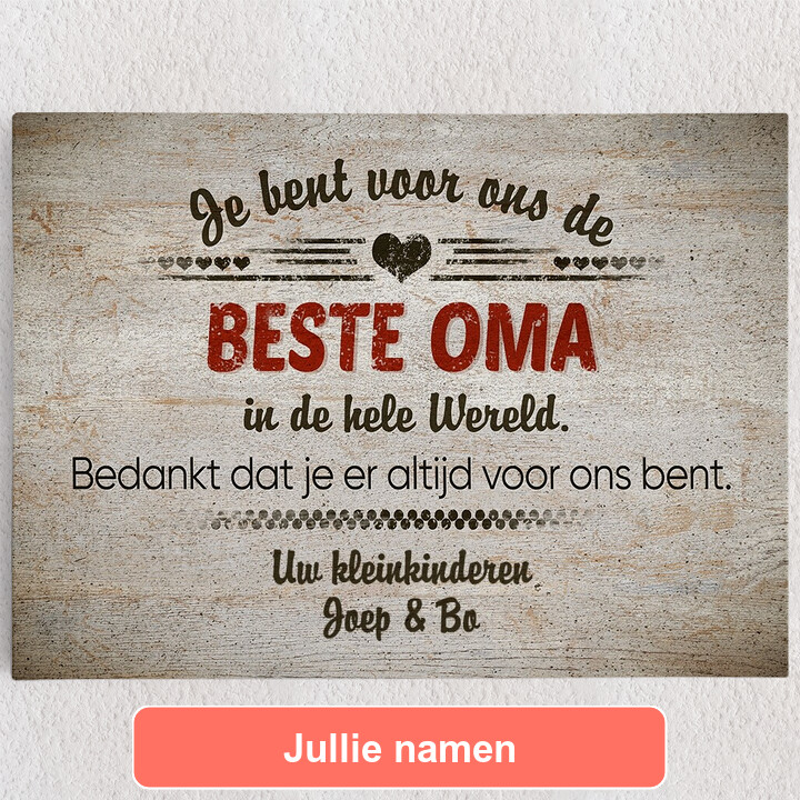Gepersonaliseerde Canvas De beste grootmoeder ter wereld