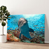 Gepersonaliseerde canvas print Dolfijn in het koraalrif