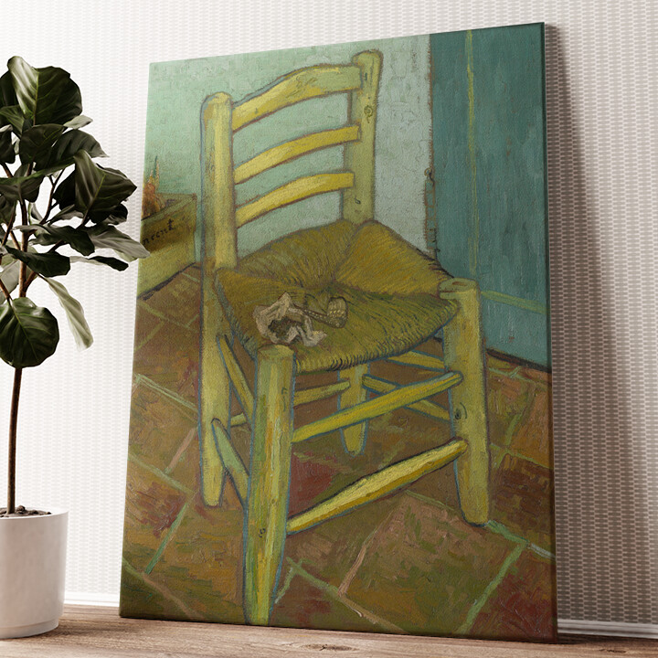 Gepersonaliseerde canvas print Vincents stoel met pijp