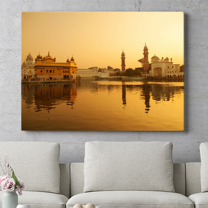 Gepersonaliseerde muurschildering Gouden Tempel Amritsar Punjab India