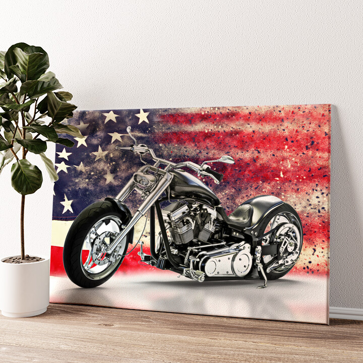 Gepersonaliseerde canvas print Chopper in USA