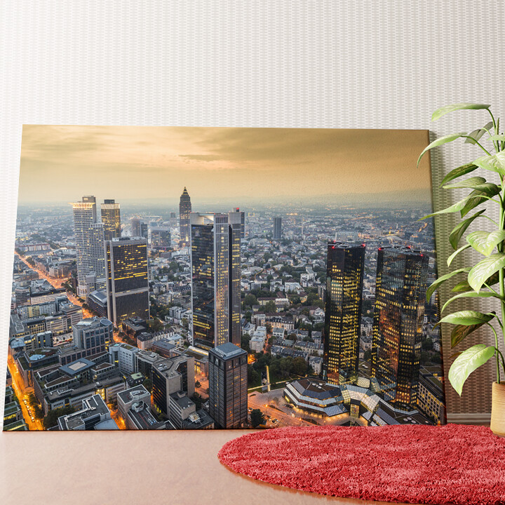 Skyline van Frankfurt Gepersonaliseerde muurschildering