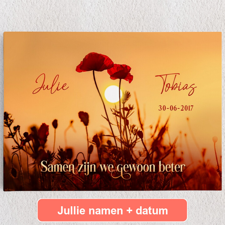 Gepersonaliseerde Canvas Bloemengeluk