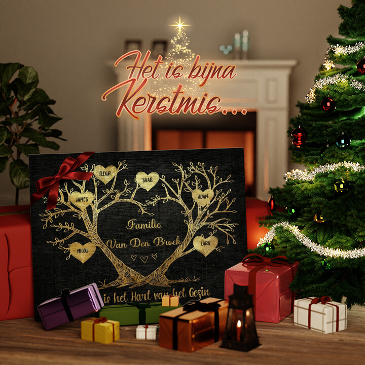 Canvas Cadeau Thuis van de harten