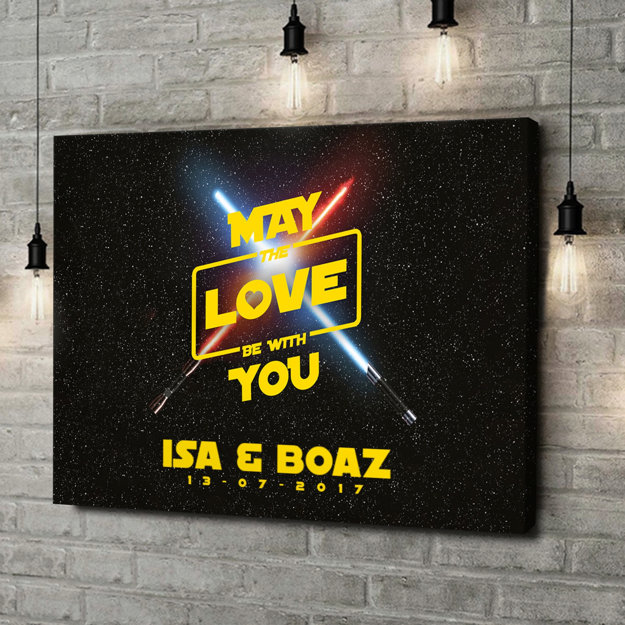 Gepersonaliseerde canvas print May The Love Be With You
