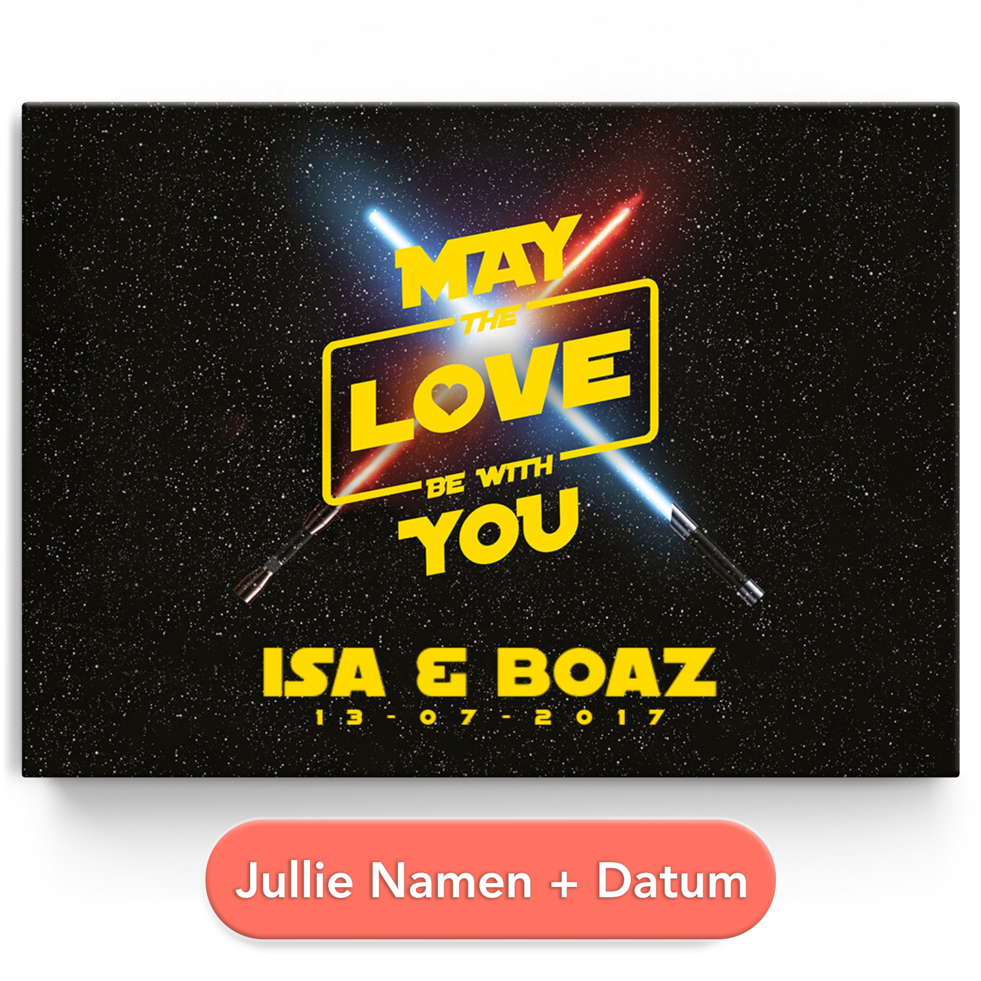 Gepersonaliseerde Canvas May The Love Be With You